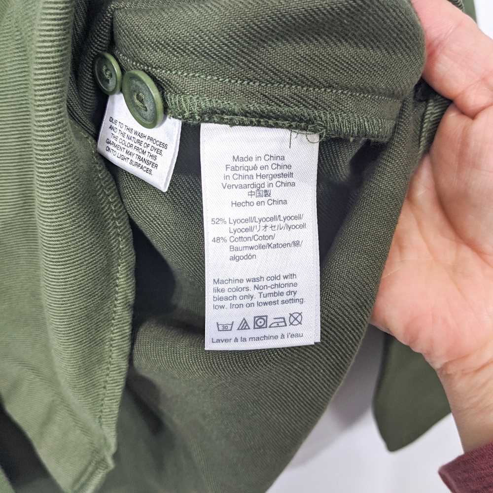 J Crew Draped Button Down Shirt Twill Green NWT - Picture 6 of 6